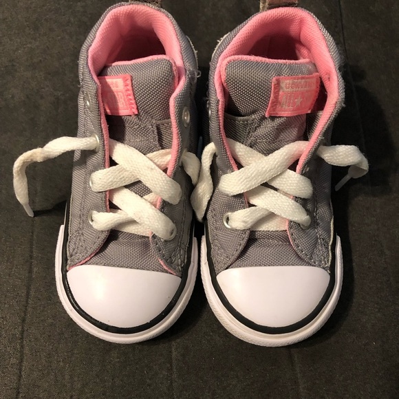 Converse All Star - Chuck Taylor Hi - Sneakers - Gray/Pink - Baby/Girls - 6 - Picture 1 of 8